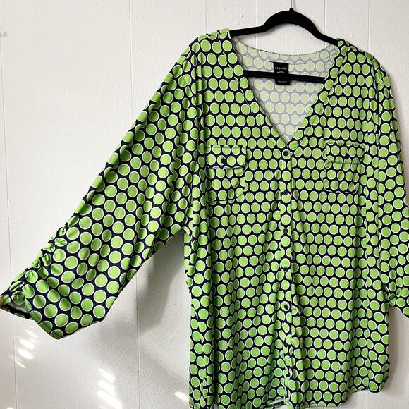 George Top Womens 4X Button Front Business Casual Workwear Casual Stretch - Picture 5 of 12